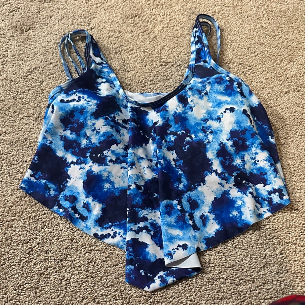 Blue Tie-Dye Women's Crop Top